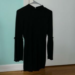 Love, Fire - small petite black dress long sleeve